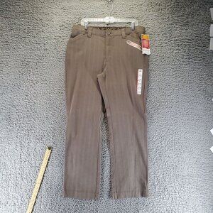 Lee Pants Womens 14 Brown Comfort Fit Stretch Eased Fit Straight-Leg *NWD-Read*